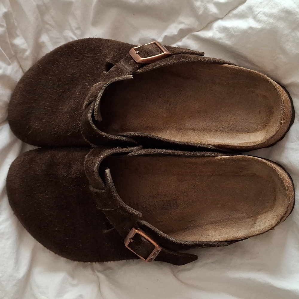 Birkenstock Mocha Clogs Boston Soft Footbed